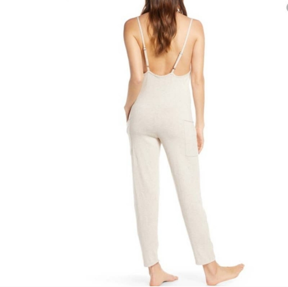 Something Navy Cotton‎ Jumpsuit Oatmeal - Picture 10 of 16